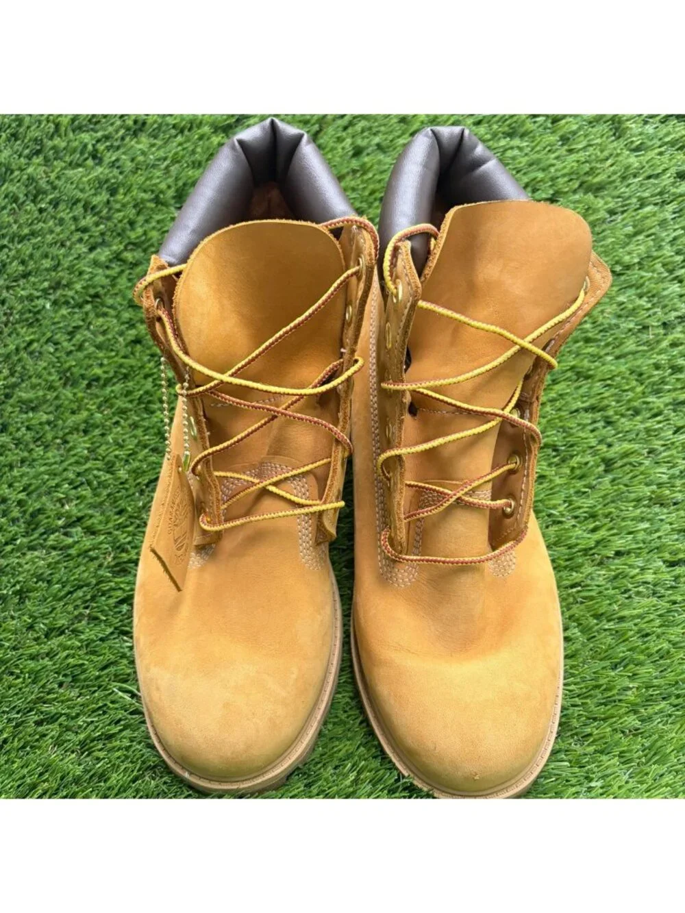 Timberland Premium 6-Inch Boys Size 6.5Y Brown Outdoor Nubuck Waterproof Boots